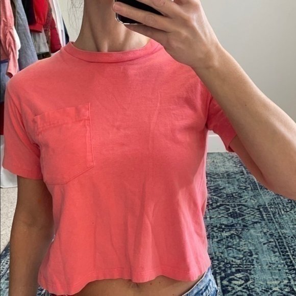 Vintage 1980s palmetto coral cropped tee - Picture 2 of 5